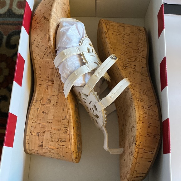 Circus by Sam Edelman Womens Rocky White Faux Leather Thong Wedges Shoes NWT - Picture 6 of 6